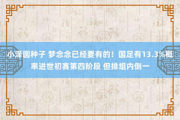 小泽圆种子 梦念念已经要有的！国足有13.3%概率进世初赛第四阶段 但排组内倒一