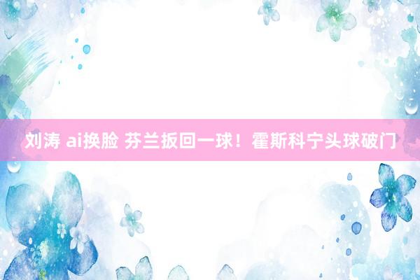刘涛 ai换脸 芬兰扳回一球！霍斯科宁头球破门