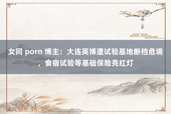 女同 porn 博主：大连英博遭试验基地断档危境，食宿试验等基础保险亮红灯